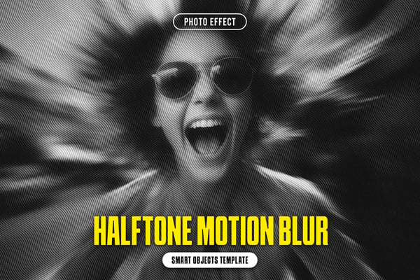 Halftone Motion Blur Photo Effect