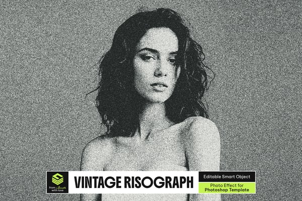 Vintage Risograph Photo Effect