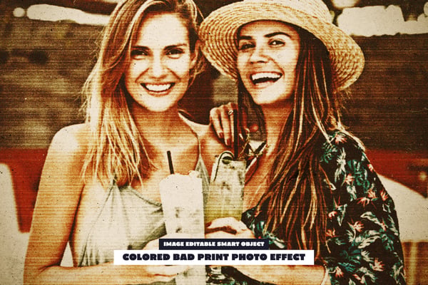 Colored Bad Print Photo Effect