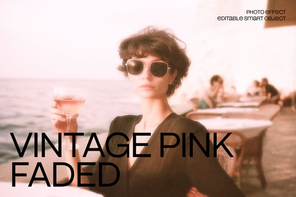 Vintage Pink Faded Photo Effect