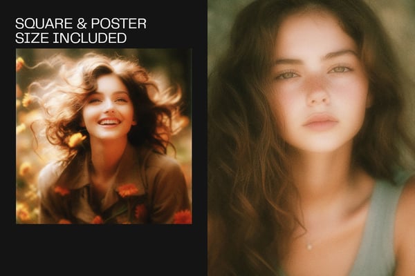 Soft Blurred Square And Poster Photo Effect