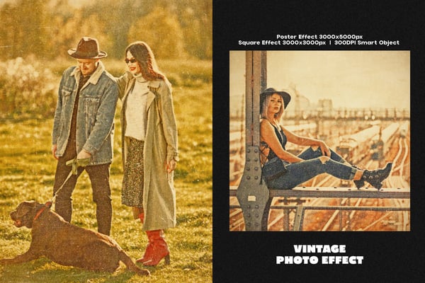 Vintage Square And Poster Photo Effect