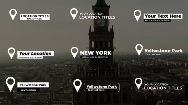 Location Titles Pins | Infographics for Premiere Pro
