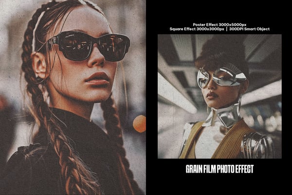 Grain Film Square And Poster Photo Effect