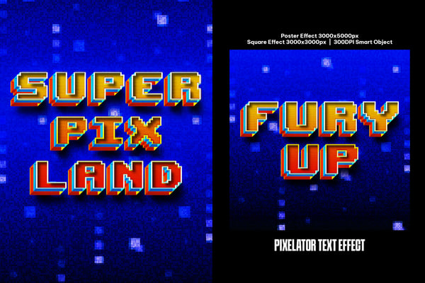 Pixelator Square And Poster Text Effect
