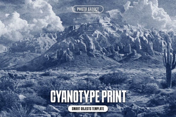 Cyanotype Print Photo Effect
