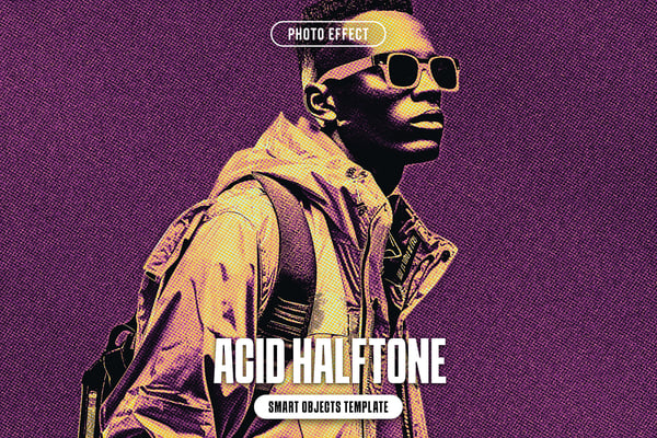 Acid Halftone Photo Effect