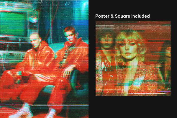 Retro TV Glitch Square And Poster Photo Effect