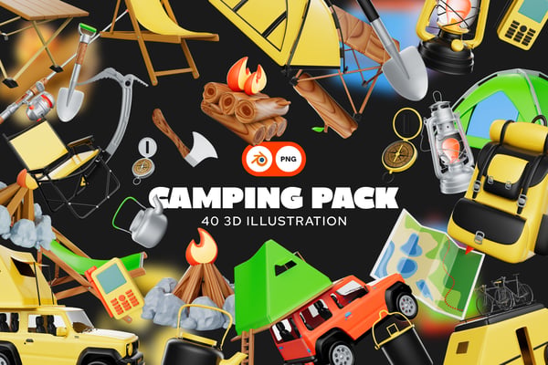 Camping 3D Illustration Pack