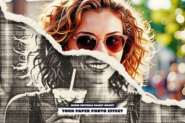 Torn Paper Photo Effect