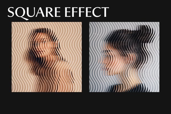 Fractal Glass Square And Poster Photo Effect