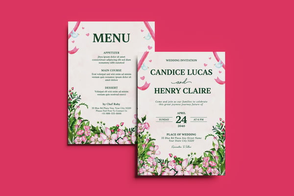 Floraline Wedding Invitation Template