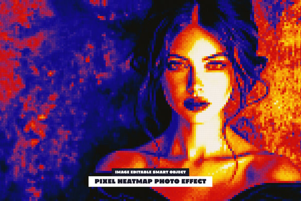 Pixel Heatmap Photo Effect