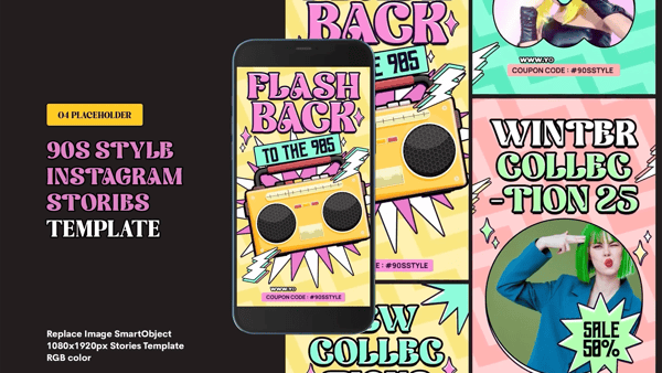 90s Style Instagram Stories MOGRT