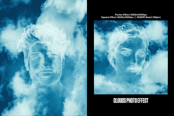 Clouds Square And Poster Photo Effect