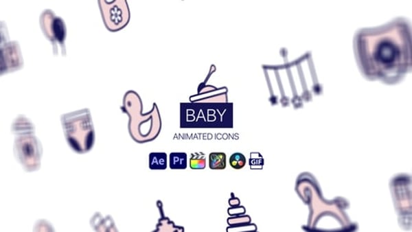 Baby Animated Icons - Kids Baby Motion Icons Animation Pack