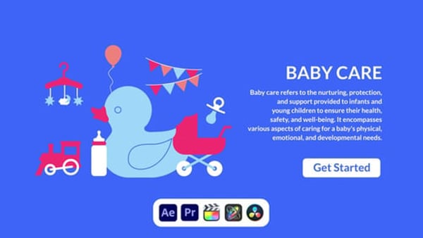 Baby Care Design Concept - Child Health Presentation Animation Template