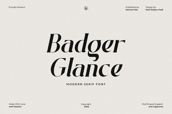 Badger Glance - Modern Serif Font