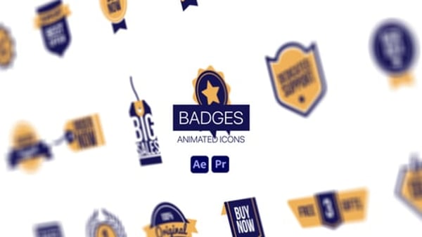 Badges Animated Icons - Award Badge Motion Icons Animation Pack