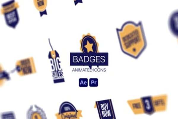 Badges Animated Icons - Award Badge Motion Icons Animation Pack