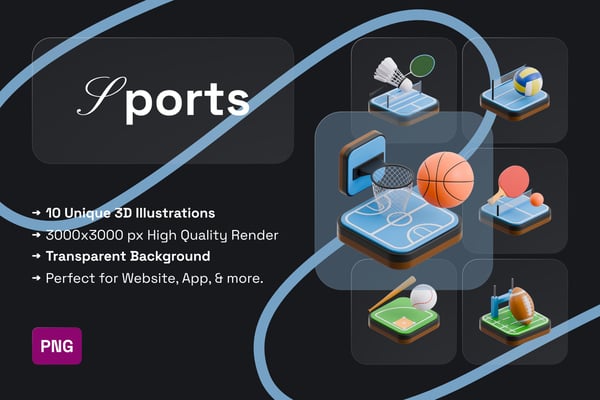 Ball Sports 3D Icon Pack