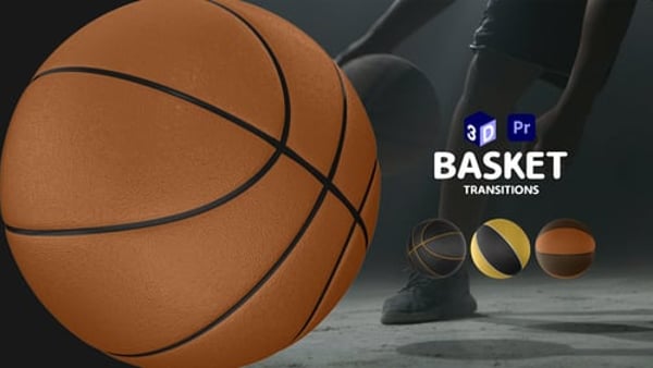 Basketball Transitions for Premiere Pro | 3D Sports MOGRT Pack