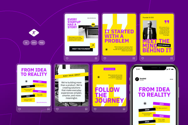 Founder Startup Story - Instagram Post Template