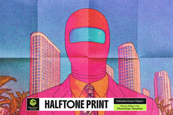 Halftone Print Photo Effect