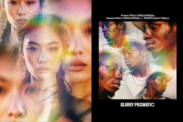 Blurry Prismatic Square And Poster Photo Effect