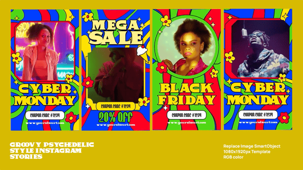 Groovy Psychedelic Style Instagram Stories 