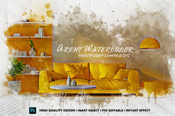 Archi Watercolor Photoshop Template