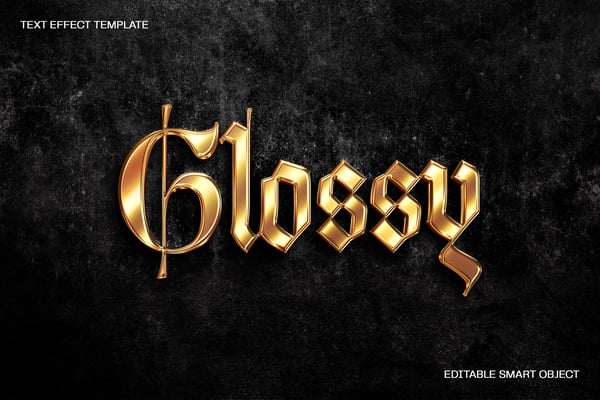 Glossy Golden Text Effect