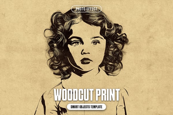 Woodcut Print Photo Effect
