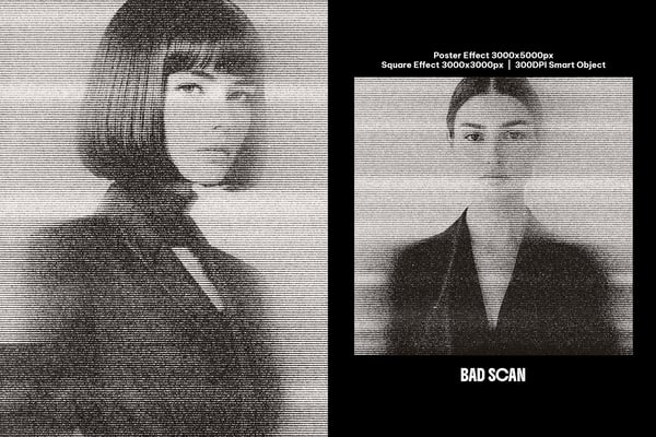 Bad Scan Square And Poster Photo Effect