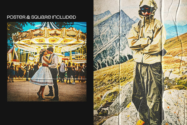 Postcard Vintage Square And Poster Photo Effect