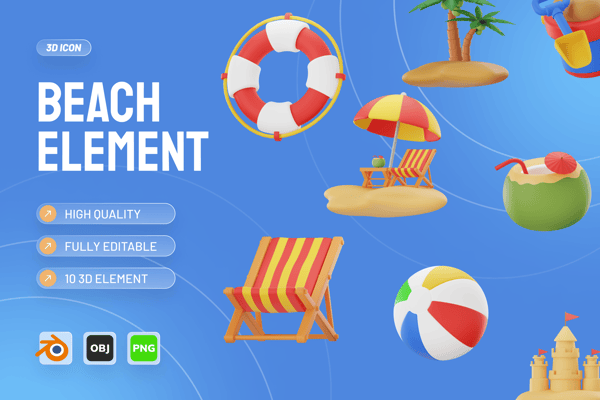Beach 3d Icon