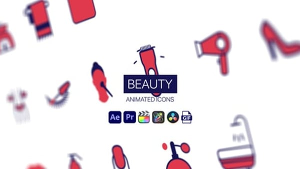 Beauty Animated Icons - Makeup Beauty Motion Icons Animation Pack