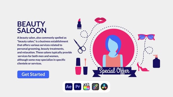 Beauty Saloon Design Concept - Fashion Beauty Presentation Animation Template