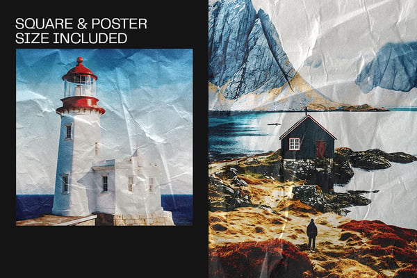 Vintage Landscape Square And Poster Photo Effect