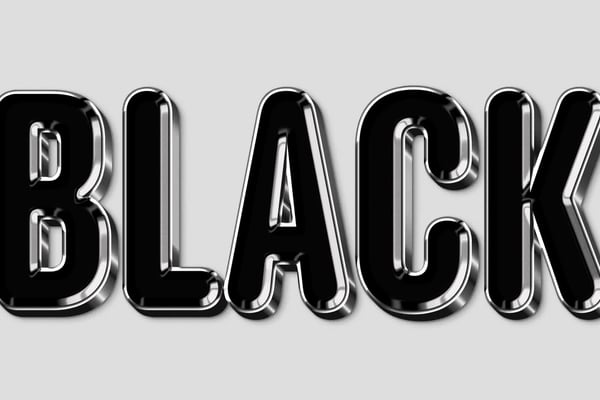 Black Chrome Text Effect