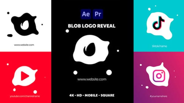 Blob Logo Reveal - Liquid Blob Logo Animation Motion Template