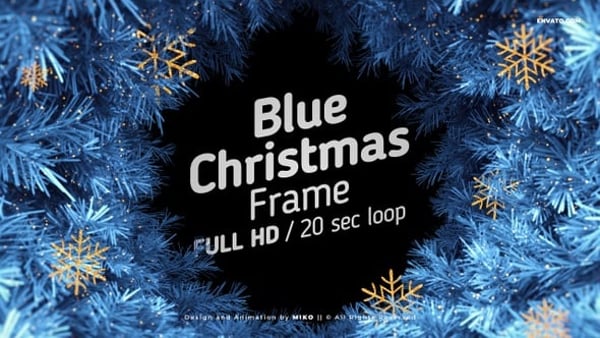 Blue Christmas Frame