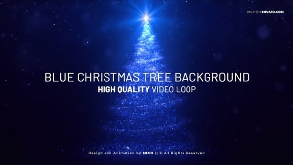 Blue Christmas Tree Background