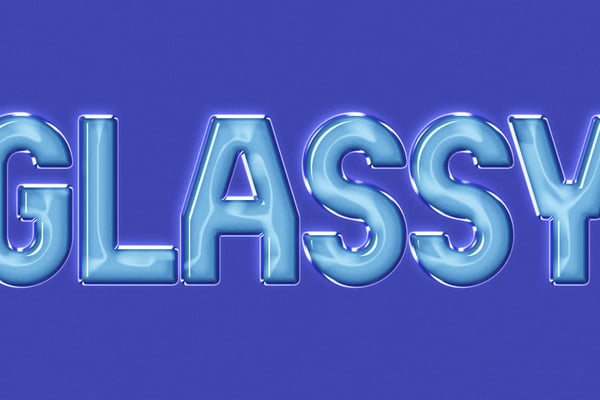 Blue Glassy Text Effect