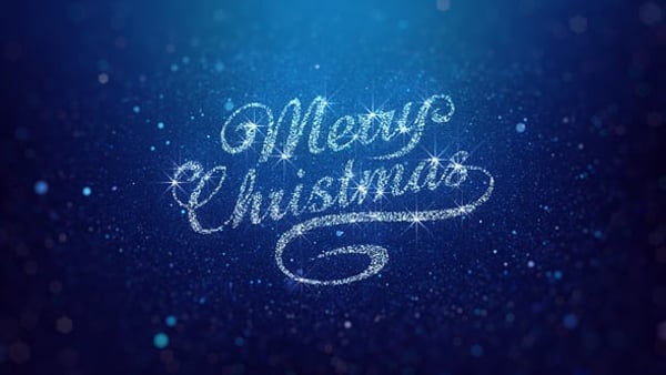 Blue Merry Christmas Greeting