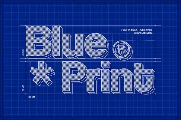 Blueprint Text Effect