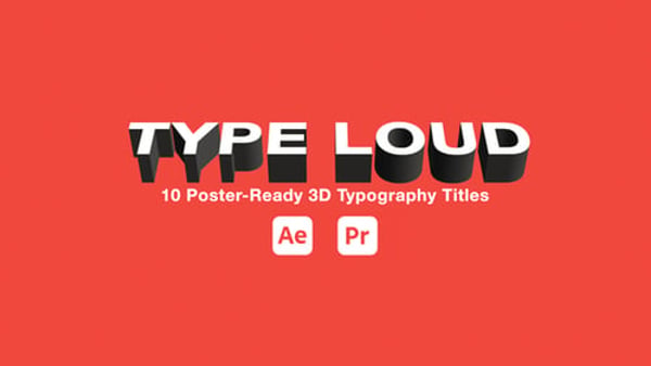 Bold 3D Typography Titles for Posters, Promos & Social Ads | After Effects & Premiere Pro