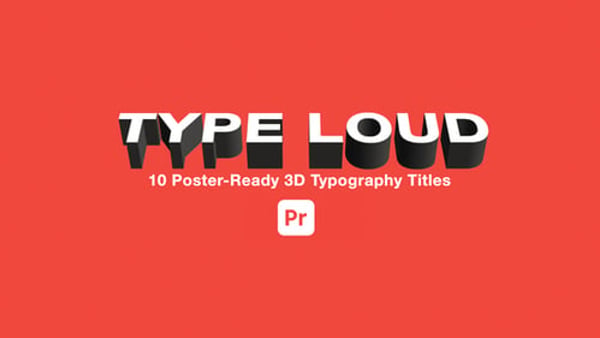Bold 3D Typography Titles for Premiere Pro – 4K Poster & Promo MOGRT
