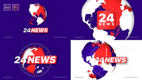 Broadcast 24 News Channel - TV News Motion Graphics Package