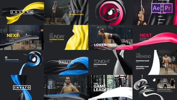 Broadcast Design Ribbons - TV Ribbon Graphics Motion Elements Pack